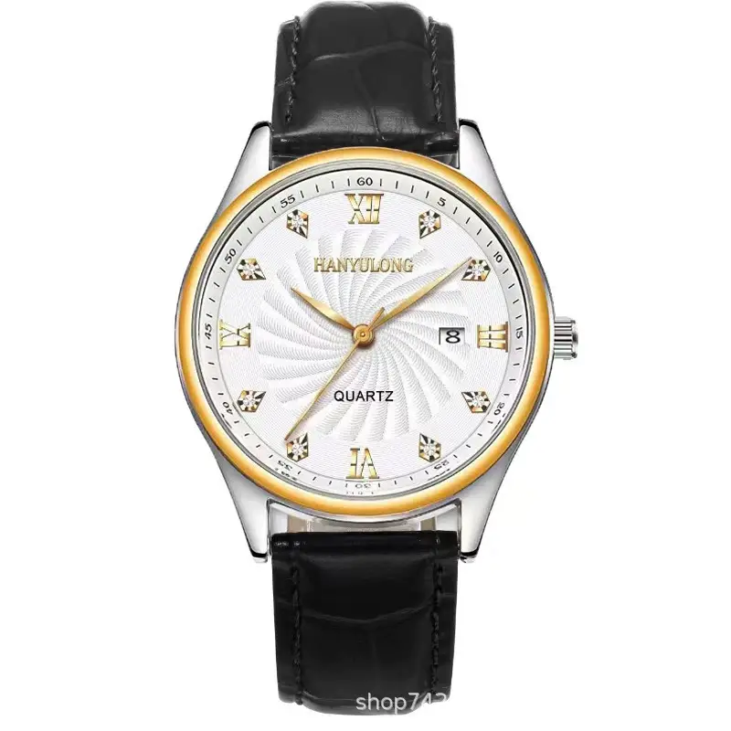 Men's Gold Roman Dial Steel Belt Watch - Image 7