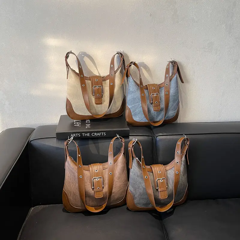 Vintage Faux Denim Crossbody Bag for Women 2026 - Image 7