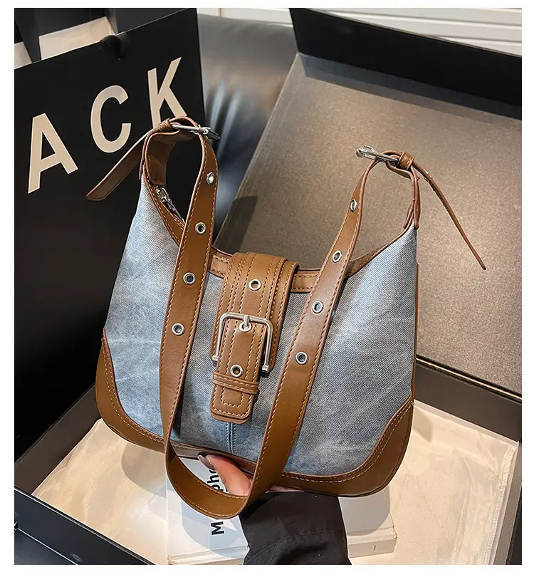 Vintage Faux Denim Crossbody Bag for Women 2026 — feature 1