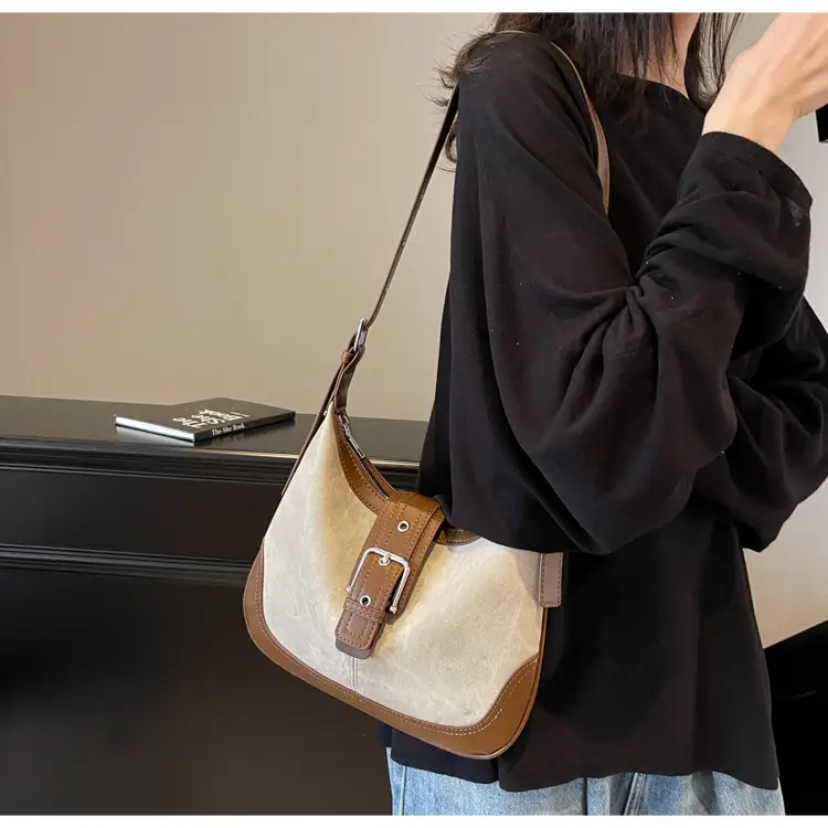 Vintage Faux Denim Crossbody Bag for Women 2026 — feature 12