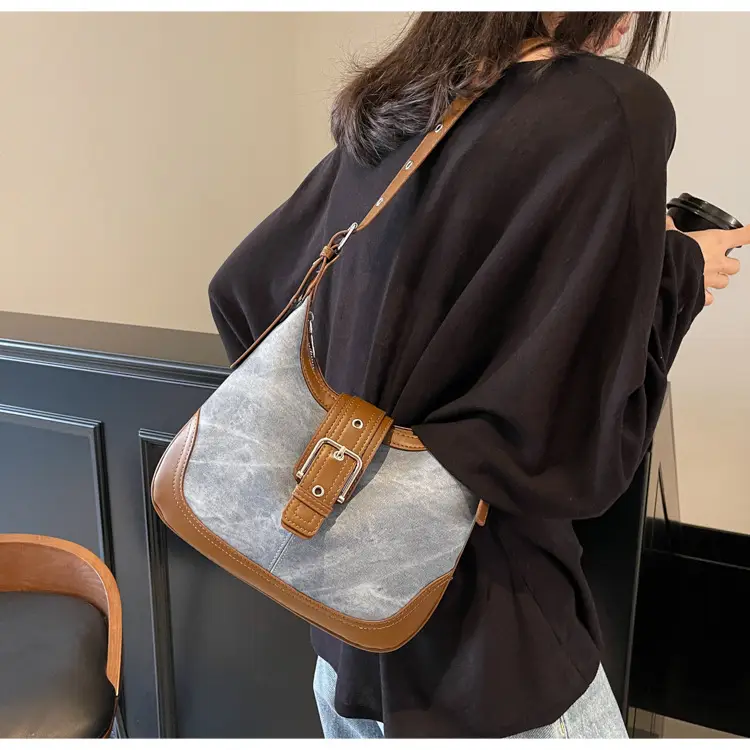 Vintage Faux Denim Crossbody Bag for Women 2026 — feature 13