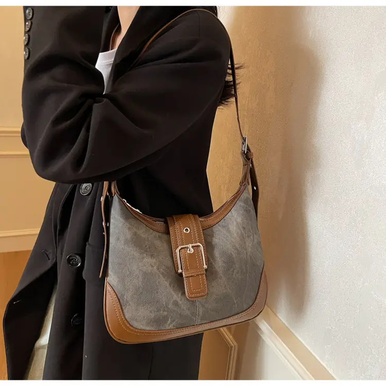 Vintage Faux Denim Crossbody Bag for Women 2026 — feature 14