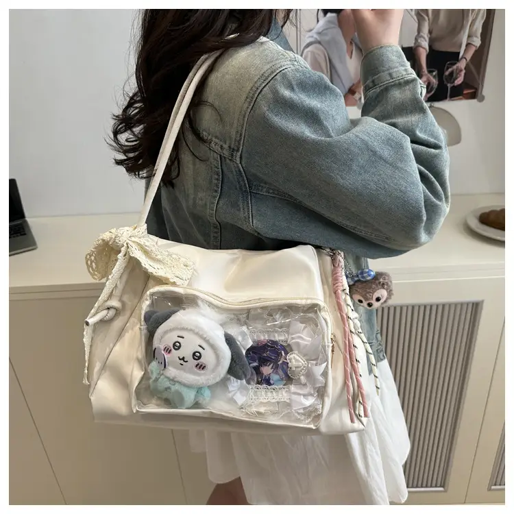 Cute Pink Shoulder Bag with Clear Window for Women — feature 15