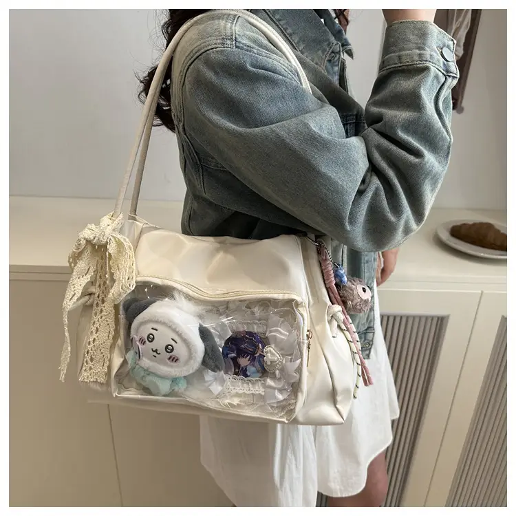 Cute Pink Shoulder Bag with Clear Window for Women — feature 17