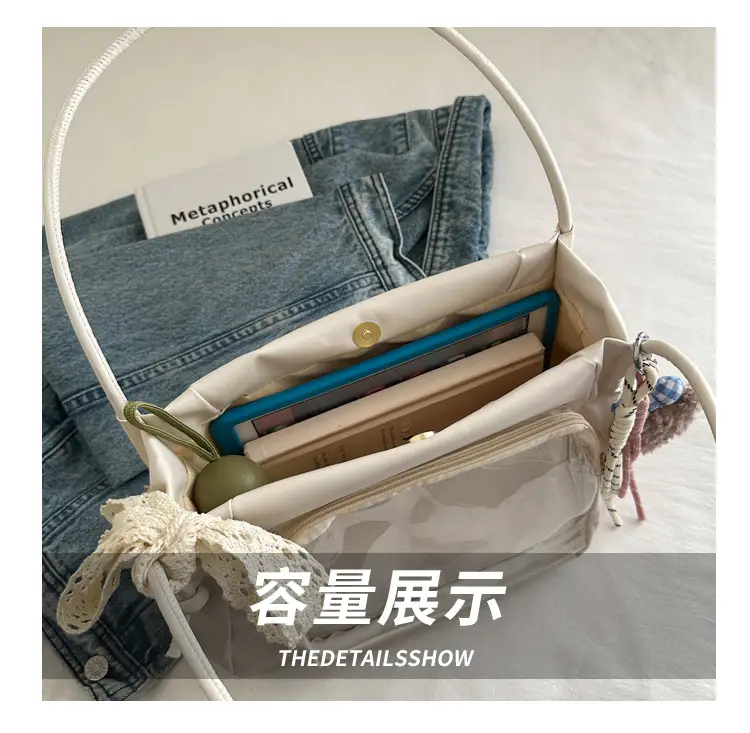 Cute Pink Shoulder Bag with Clear Window for Women — feature 8