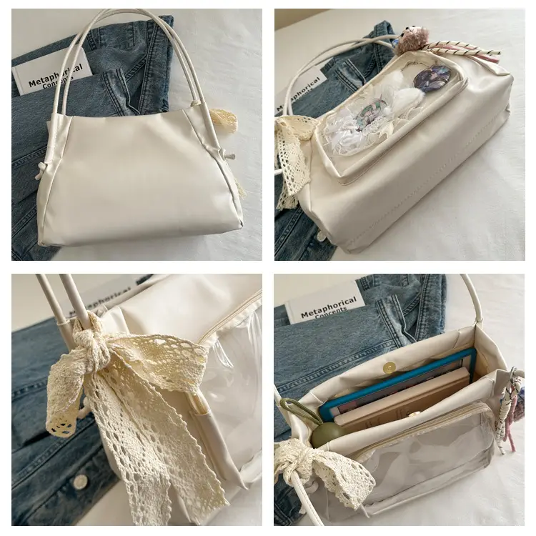 Cute Pink Shoulder Bag with Clear Window for Women — feature 9