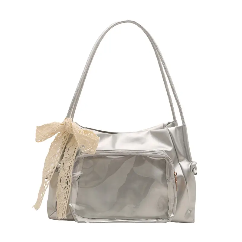 Cute Pink Shoulder Bag with Clear Window for Women - Image 2