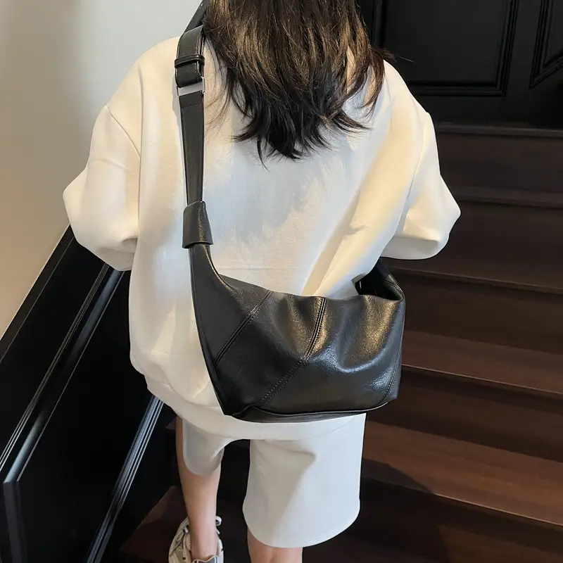 2025 Korean Style Pink Pleated Shoulder Bag