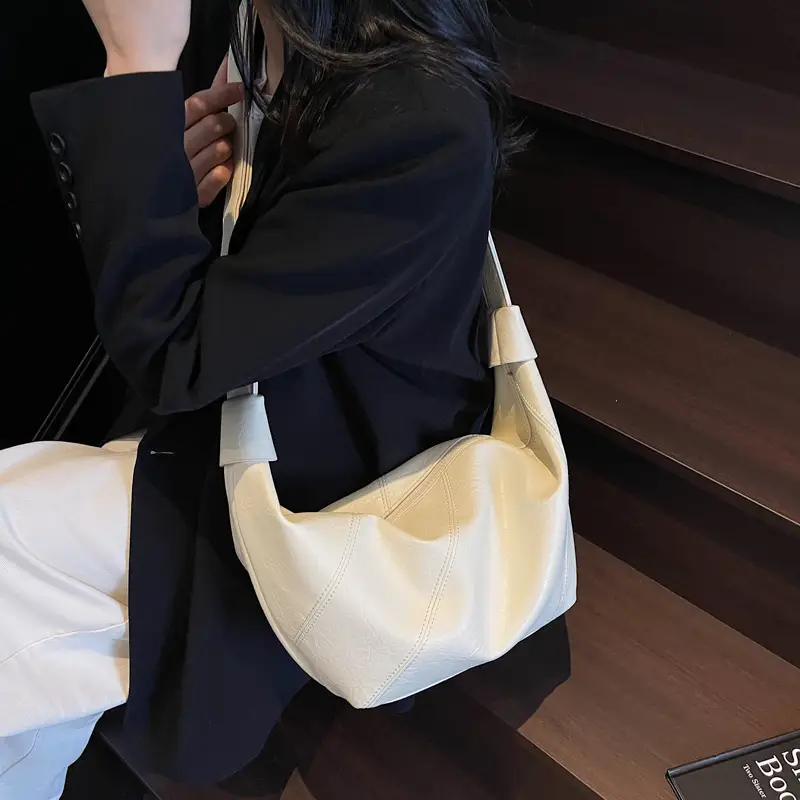 2025 Korean Style Pink Pleated Shoulder Bag