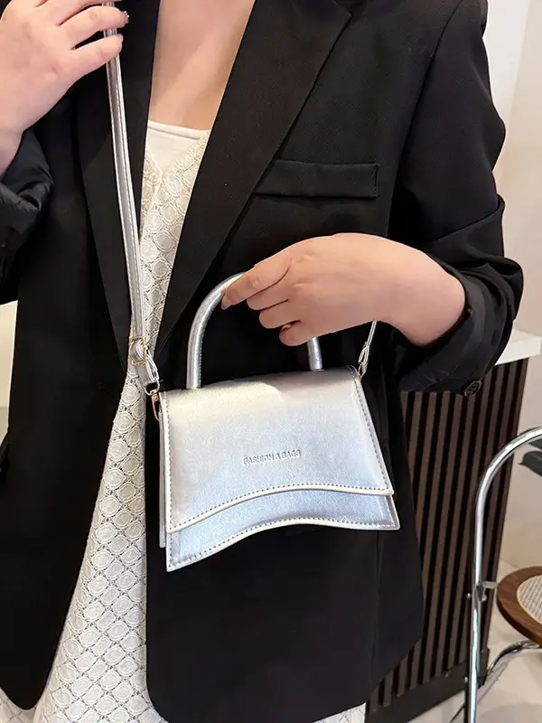 Women's Silver Square Shoulder Bag 2025 Summer - Image 9