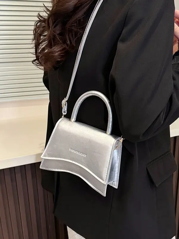 Women's Silver Square Shoulder Bag 2025 Summer - Image 10