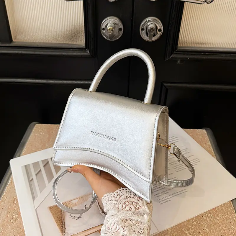 Women's Silver Square Shoulder Bag 2025 Summer - Image 3
