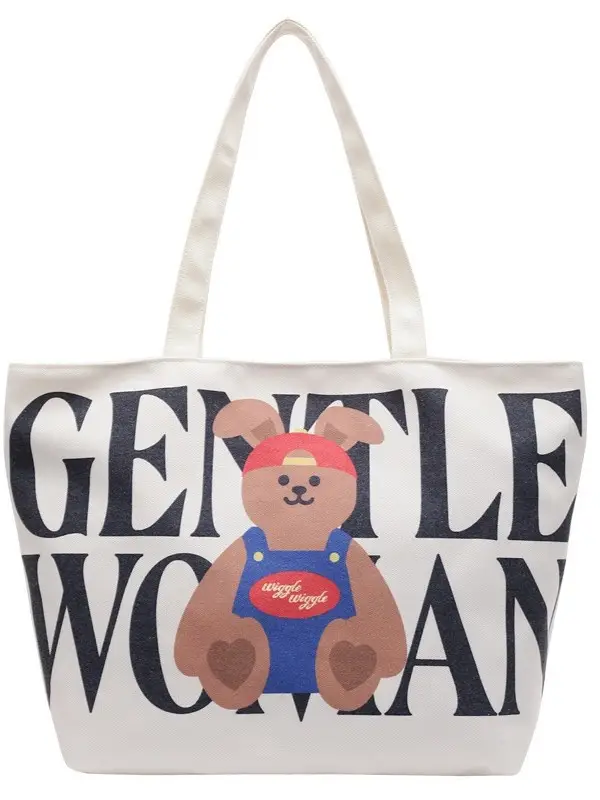 Women's Canvas Teddy Bear Shoulder Bag Spring Summer 2025