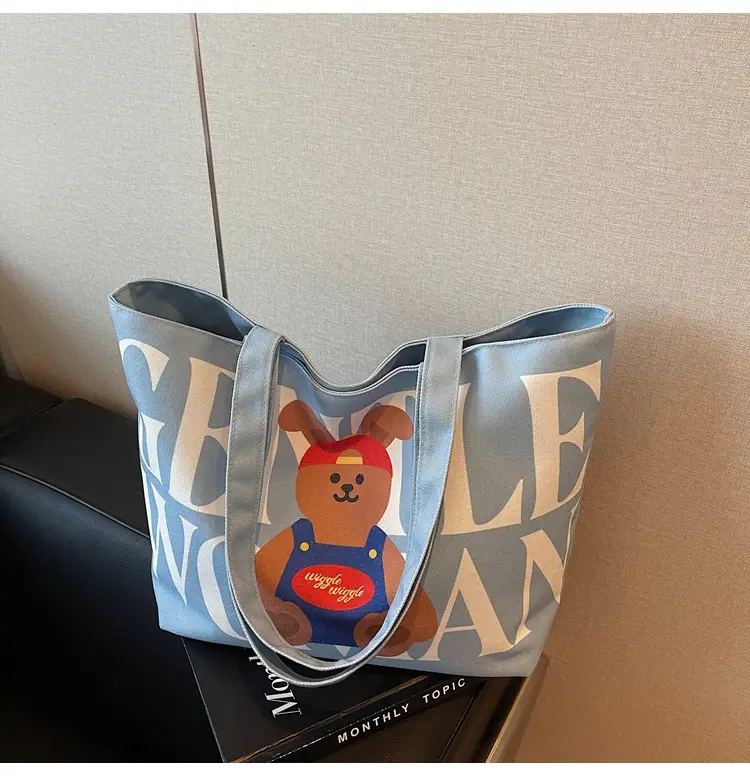 Women's Canvas Teddy Bear Shoulder Bag Spring Summer 2025 — feature 10