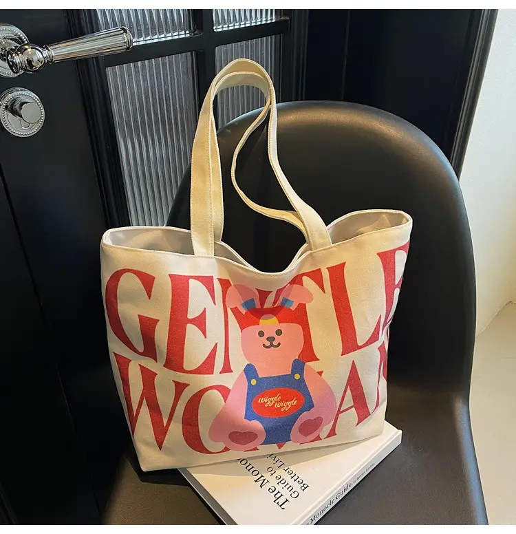 Women's Canvas Teddy Bear Shoulder Bag Spring Summer 2025 — feature 13