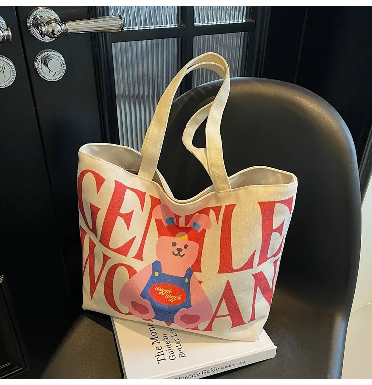 Women's Canvas Teddy Bear Shoulder Bag Spring Summer 2025 — feature 14