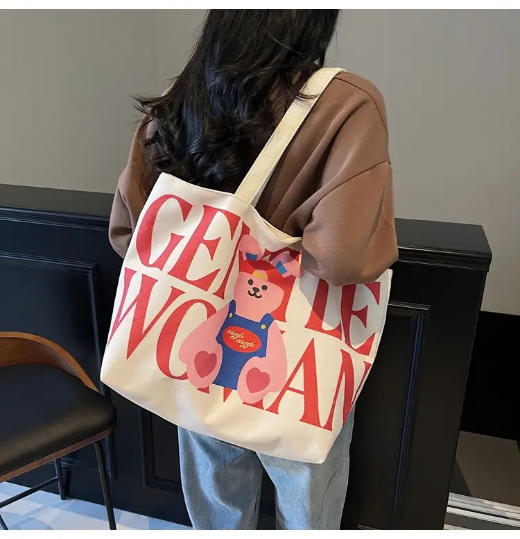 Women's Canvas Teddy Bear Shoulder Bag Spring Summer 2025 — feature 18