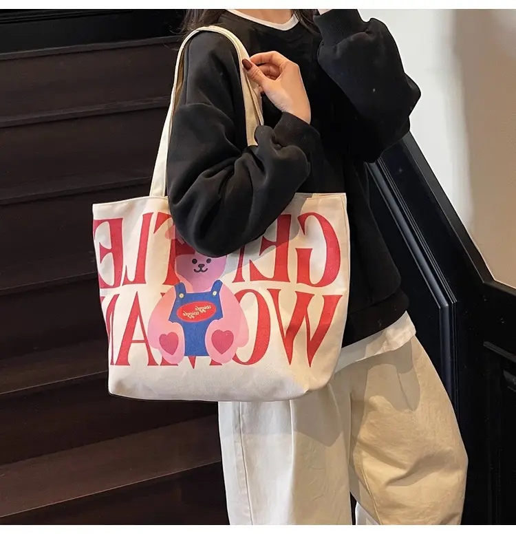 Women's Canvas Teddy Bear Shoulder Bag Spring Summer 2025 — feature 20