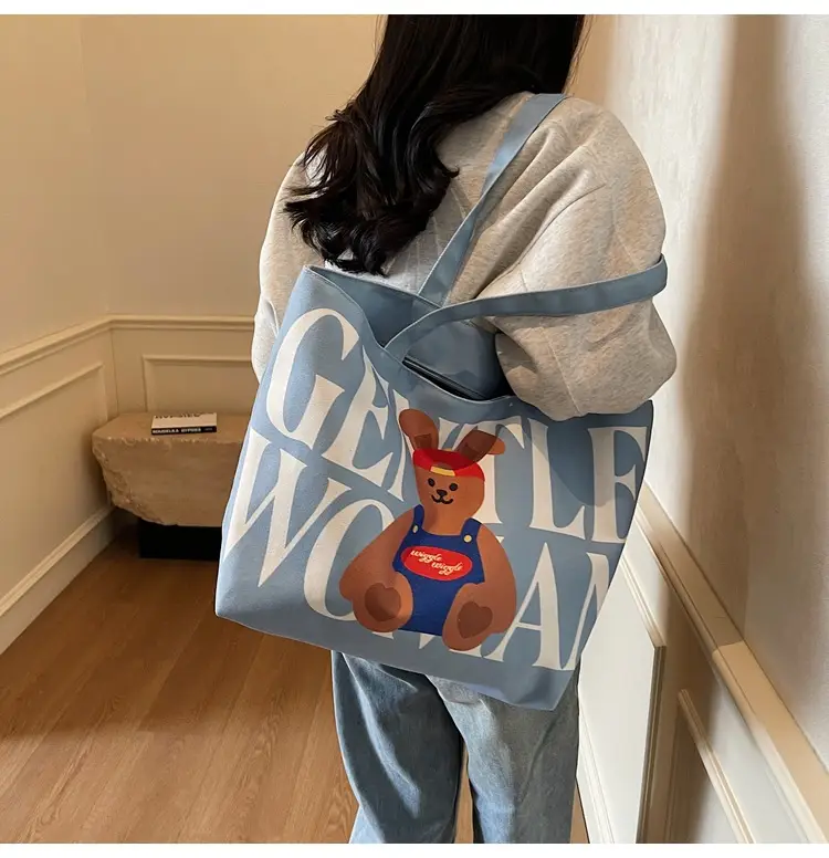 Women's Canvas Teddy Bear Shoulder Bag Spring Summer 2025 — feature 21