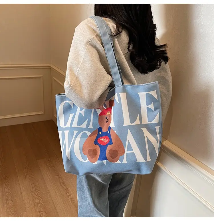 Women's Canvas Teddy Bear Shoulder Bag Spring Summer 2025 — feature 23