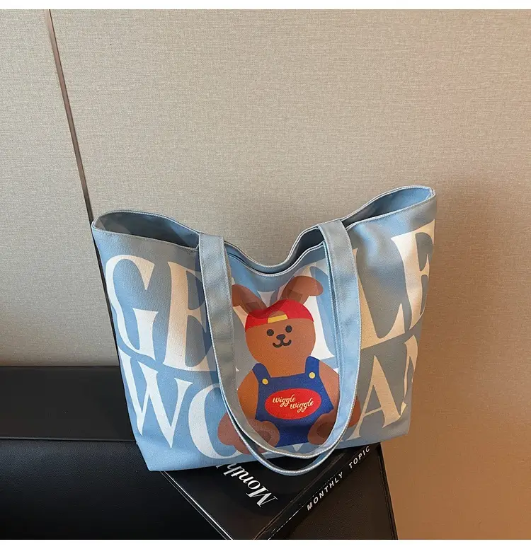 Women's Canvas Teddy Bear Shoulder Bag Spring Summer 2025