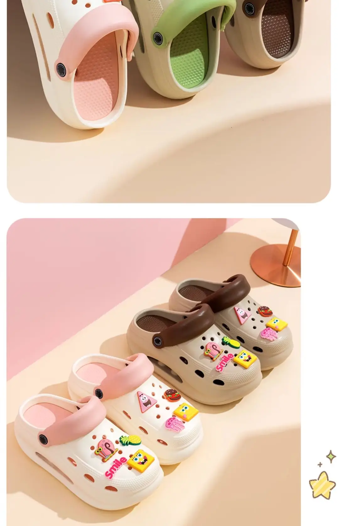 Spongebob Heightened Hole Shoes Women's Summer Outer Wear Sandals Internet Celebrous Baotou Thick Bottom Non-slip Nurse Sandals — feature 14