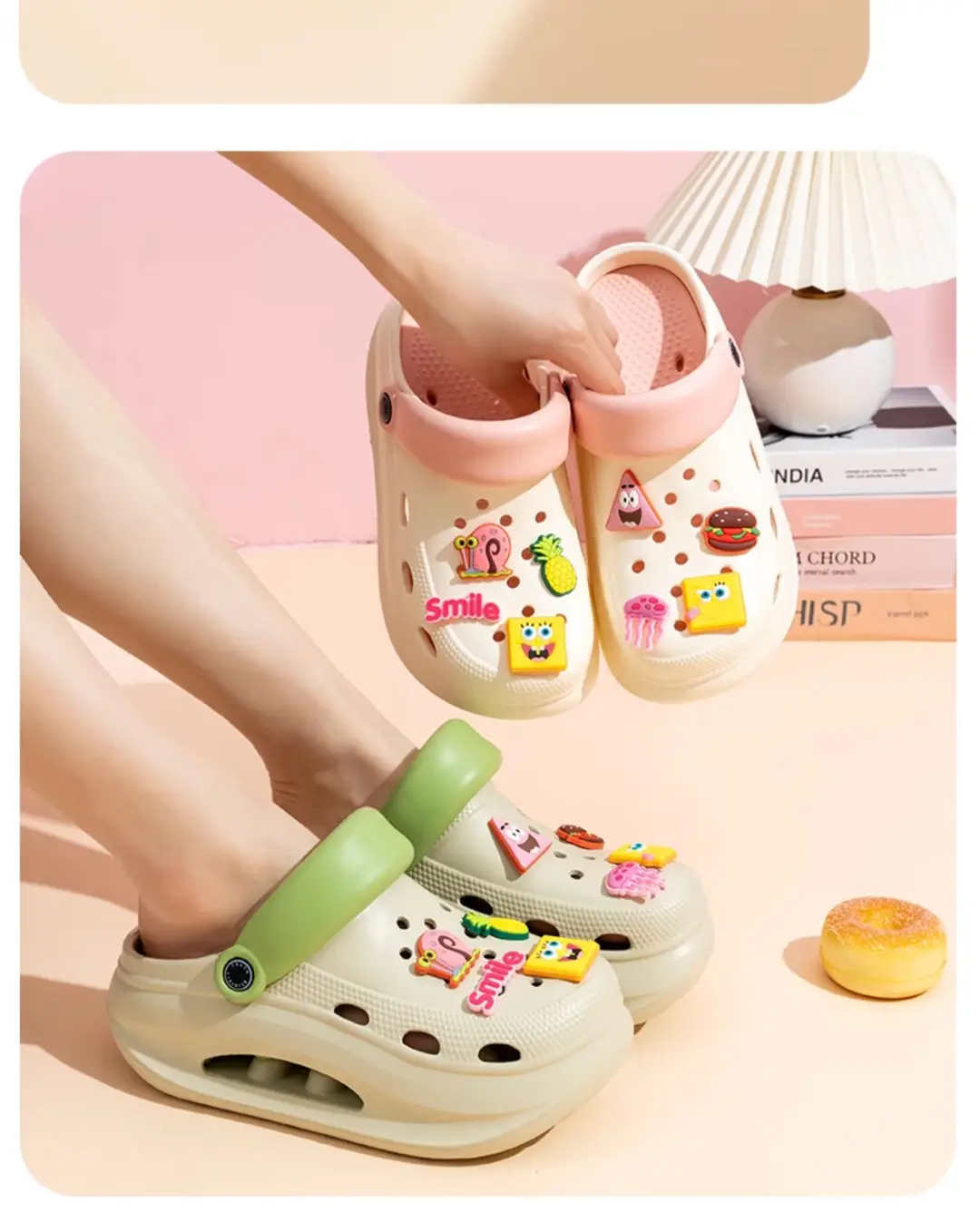 Spongebob Heightened Hole Shoes Women's Summer Outer Wear Sandals Internet Celebrous Baotou Thick Bottom Non-slip Nurse Sandals — feature 15