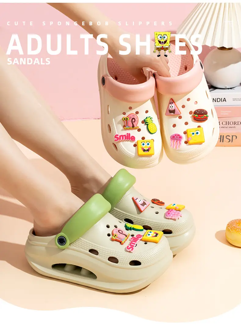 Spongebob Heightened Hole Shoes Women's Summer Outer Wear Sandals Internet Celebrous Baotou Thick Bottom Non-slip Nurse Sandals — feature 3