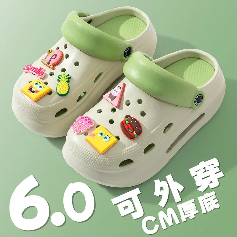 Spongebob Heightened Hole Shoes Women's Summer Outer Wear Sandals Internet Celebrous Baotou Thick Bottom Non-slip Nurse Sandals - Image 3