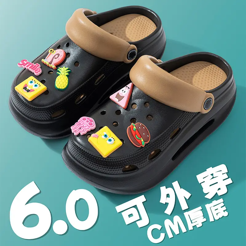 Spongebob Heightened Hole Shoes Women's Summer Outer Wear Sandals Internet Celebrous Baotou Thick Bottom Non-slip Nurse Sandals - Image 4