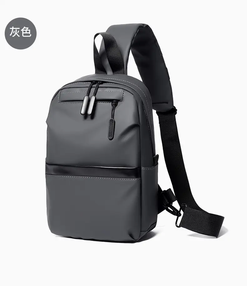 Men's Black Multi-Functional Crossbody Backpack with Zip Pockets — feature 22