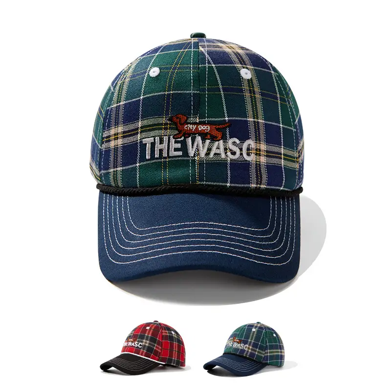 Vintage Plaid Dachshund Cap Men Women Street Fashion - Image 6