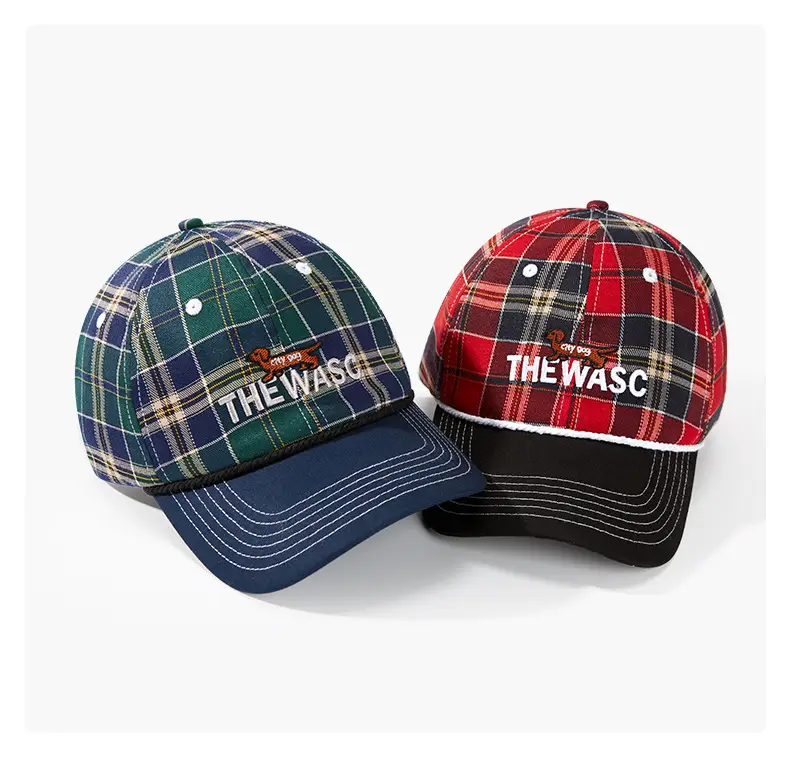 Vintage Plaid Dachshund Cap Men Women Street Fashion — feature 10