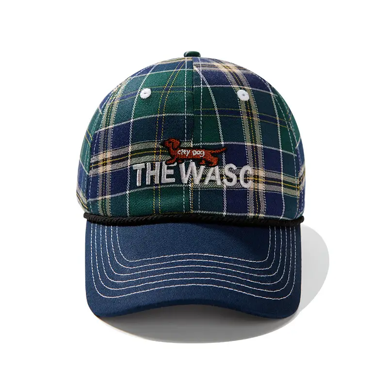 Vintage Plaid Dachshund Cap Men Women Street Fashion - Image 2