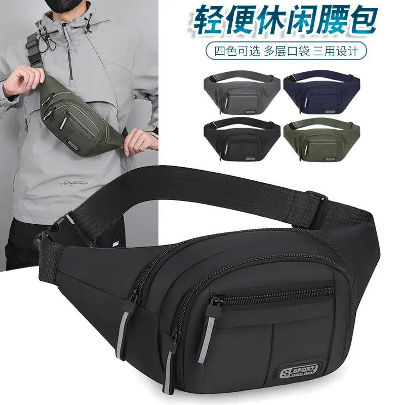 Men's Black Sports Waist Bag 6000mAh Large Capacity - Image 7