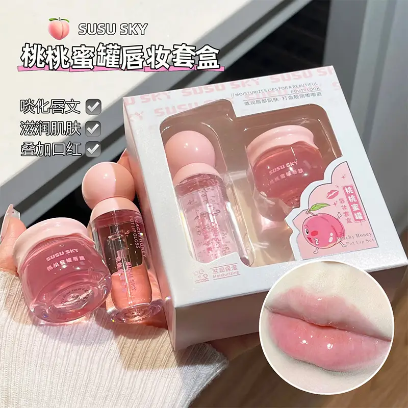 Peach Honey Pot Lip Set Moisturizing Hydrating Anti-Chapped