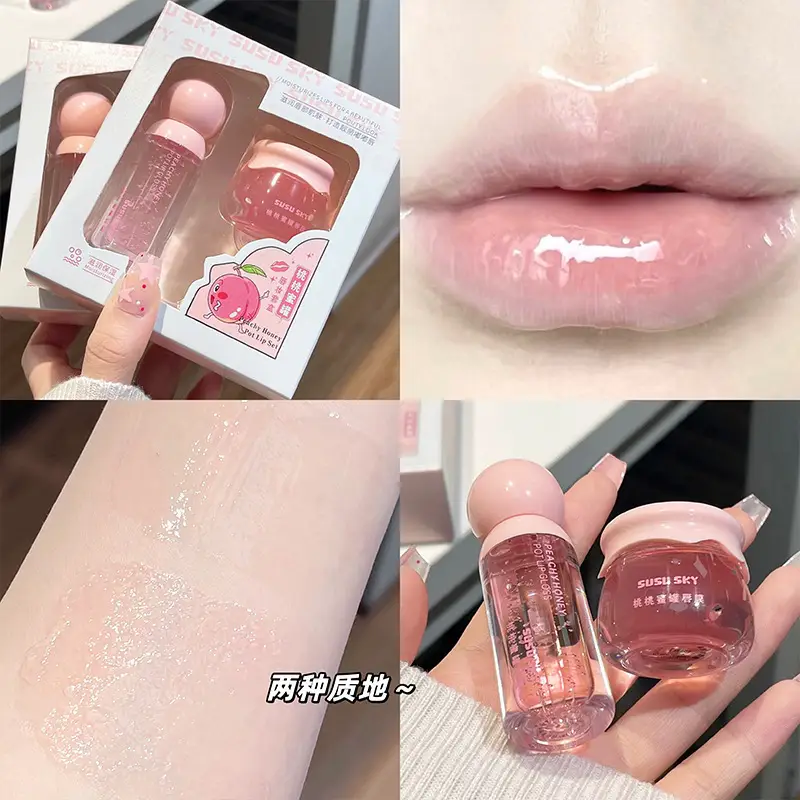 Peach Honey Pot Lip Set Moisturizing Hydrating Anti-Chapped - Image 3