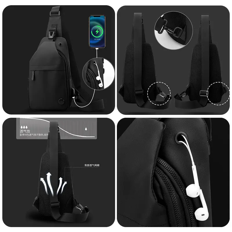 Men's Waterproof Crossbody Bag with USB Charging - Image 8