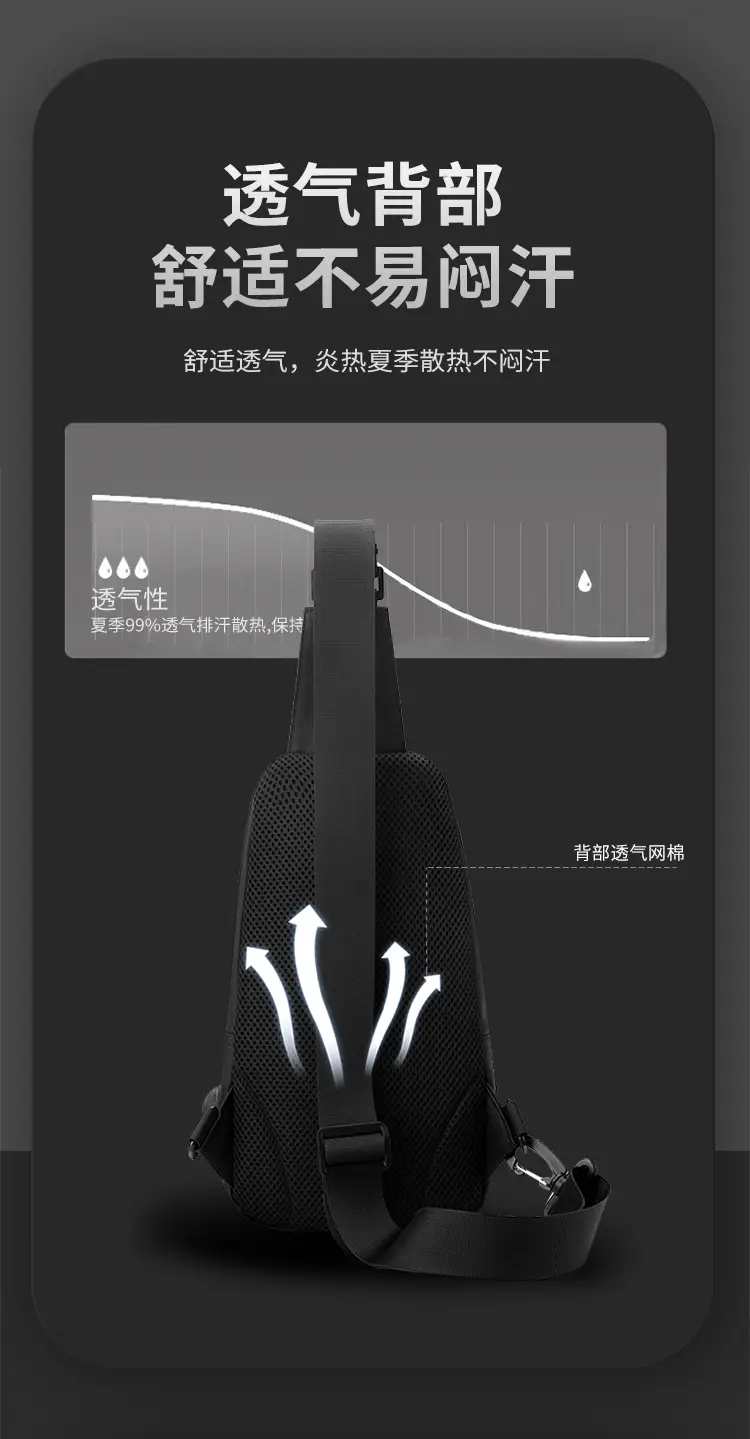 Men's Waterproof Crossbody Bag with USB Charging — feature 12