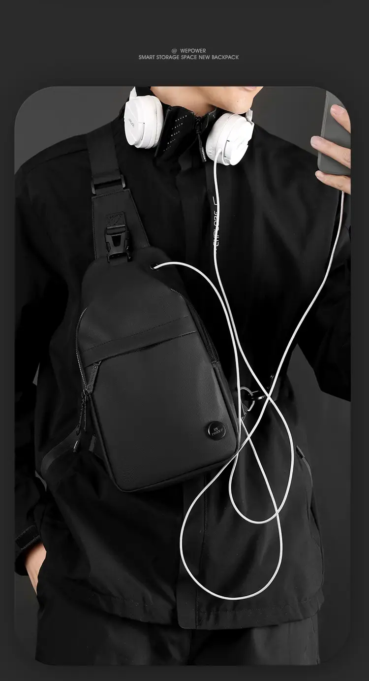 Men's Waterproof Crossbody Bag with USB Charging — feature 21