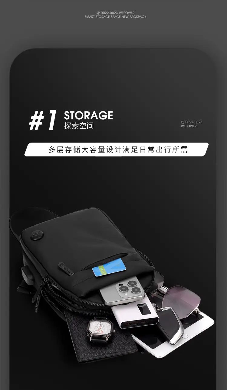 Men's Waterproof Crossbody Bag with USB Charging — feature 8