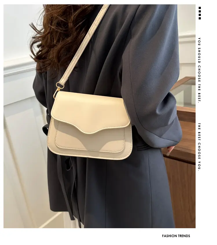 White Korean Style Shoulder Crossbody Bag for Women — feature 1