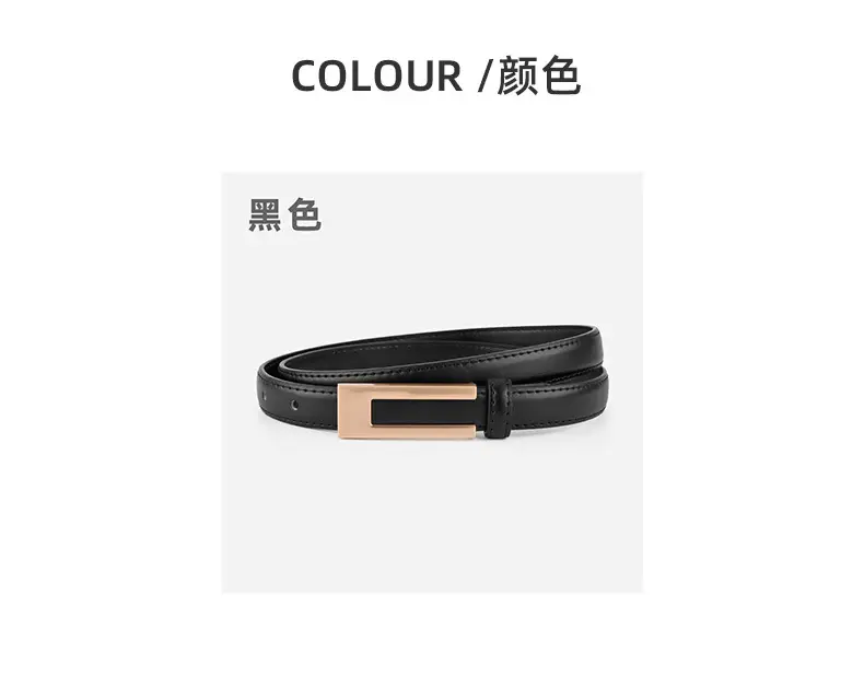 Black Genuine Leather Women's Belt Thin High-end Dress Suit — feature 8