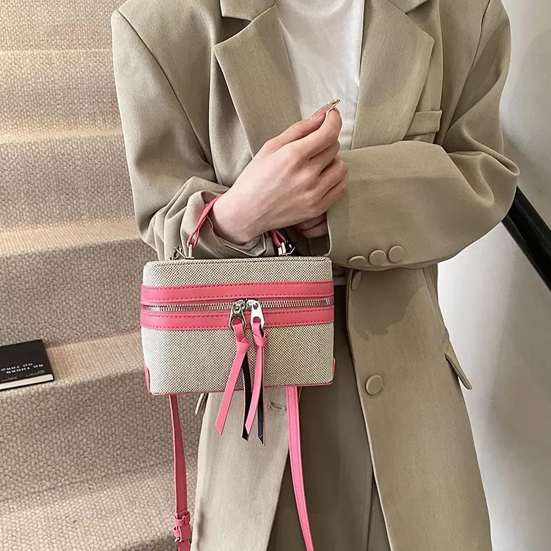 2025 Spring Retro Contrast Stitching Box Bag - Image 12