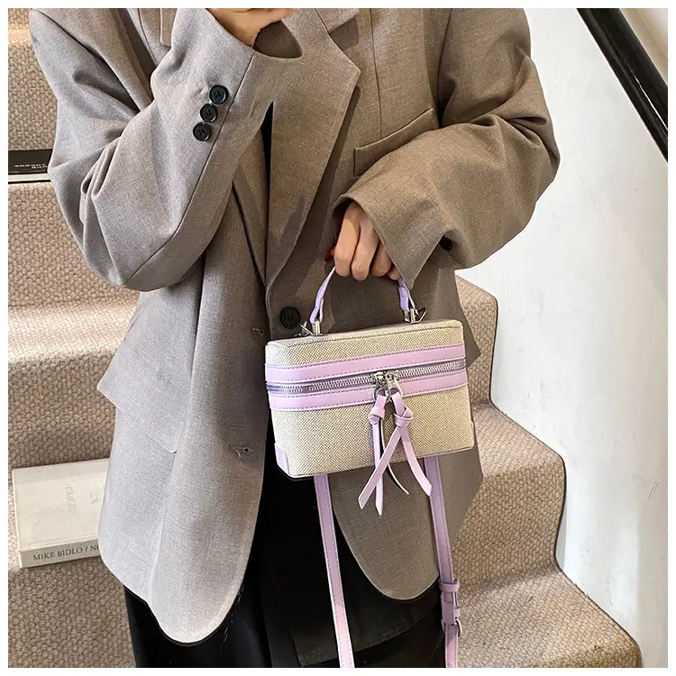 2025 Spring Retro Contrast Stitching Box Bag — feature 24