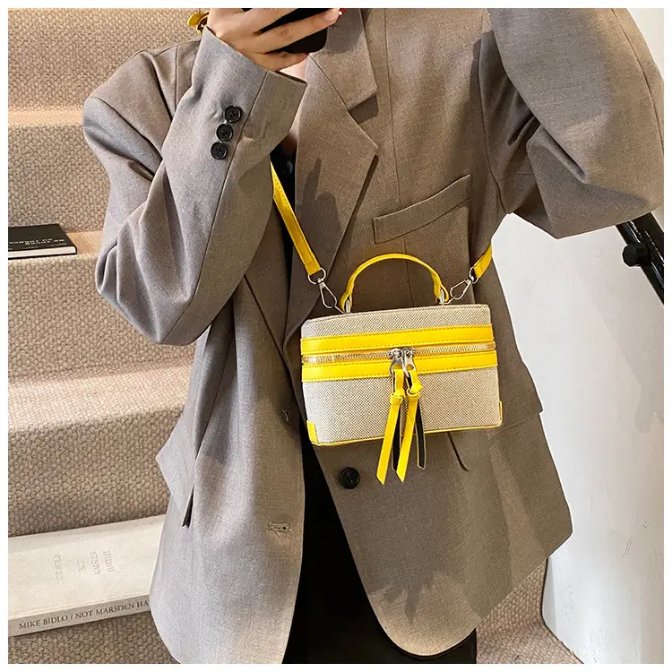 2025 Spring Retro Contrast Stitching Box Bag — feature 27