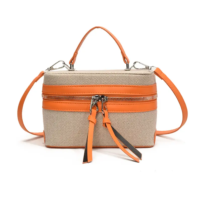 2025 Spring Retro Contrast Stitching Box Bag - Image 6