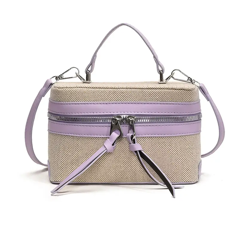2025 Spring Retro Contrast Stitching Box Bag - Image 9