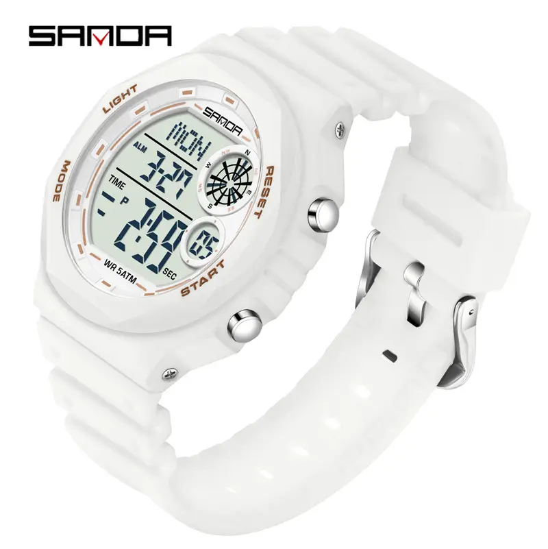Sanda Digital Watch Black Waterproof Multi-Function Alarm Clock - Image 10