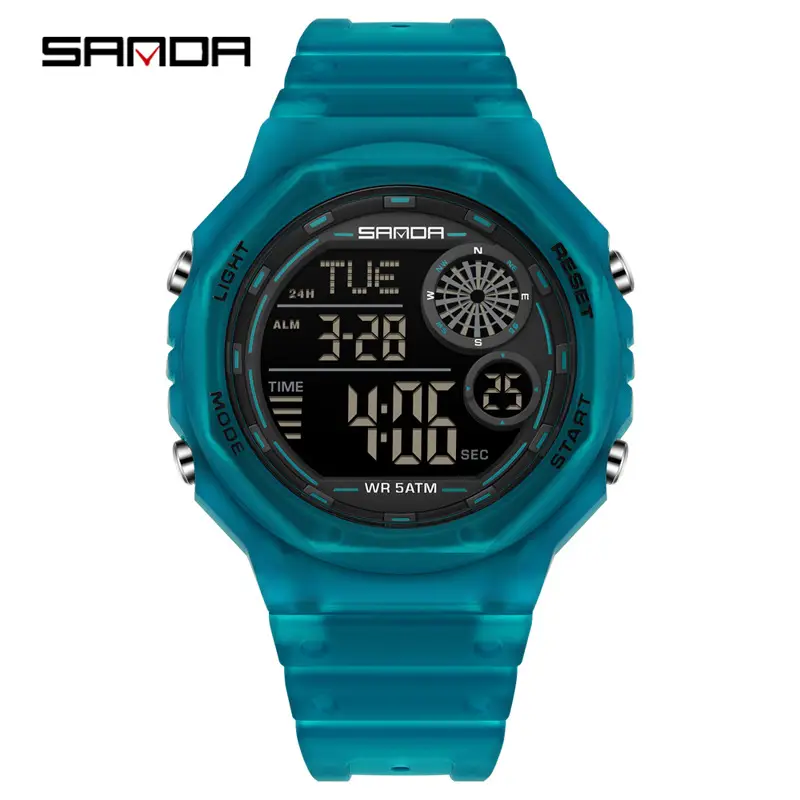 Sanda Digital Watch Black Waterproof Multi-Function Alarm Clock - Image 3